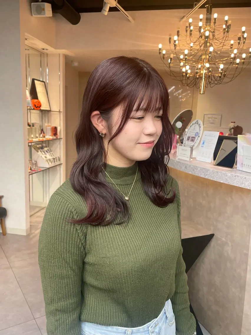 ミディアム カラー りん 🎀韓国スタイルのヘアスタイル