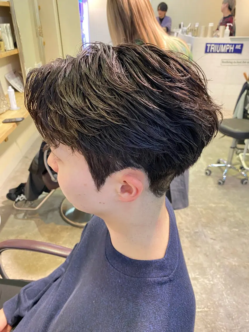 ショート パーマ メンズ フェザーパーマ メンズパーマ カット パーマ パーマ特化/フェザー パーマシャドウ/真生のヘアスタイル