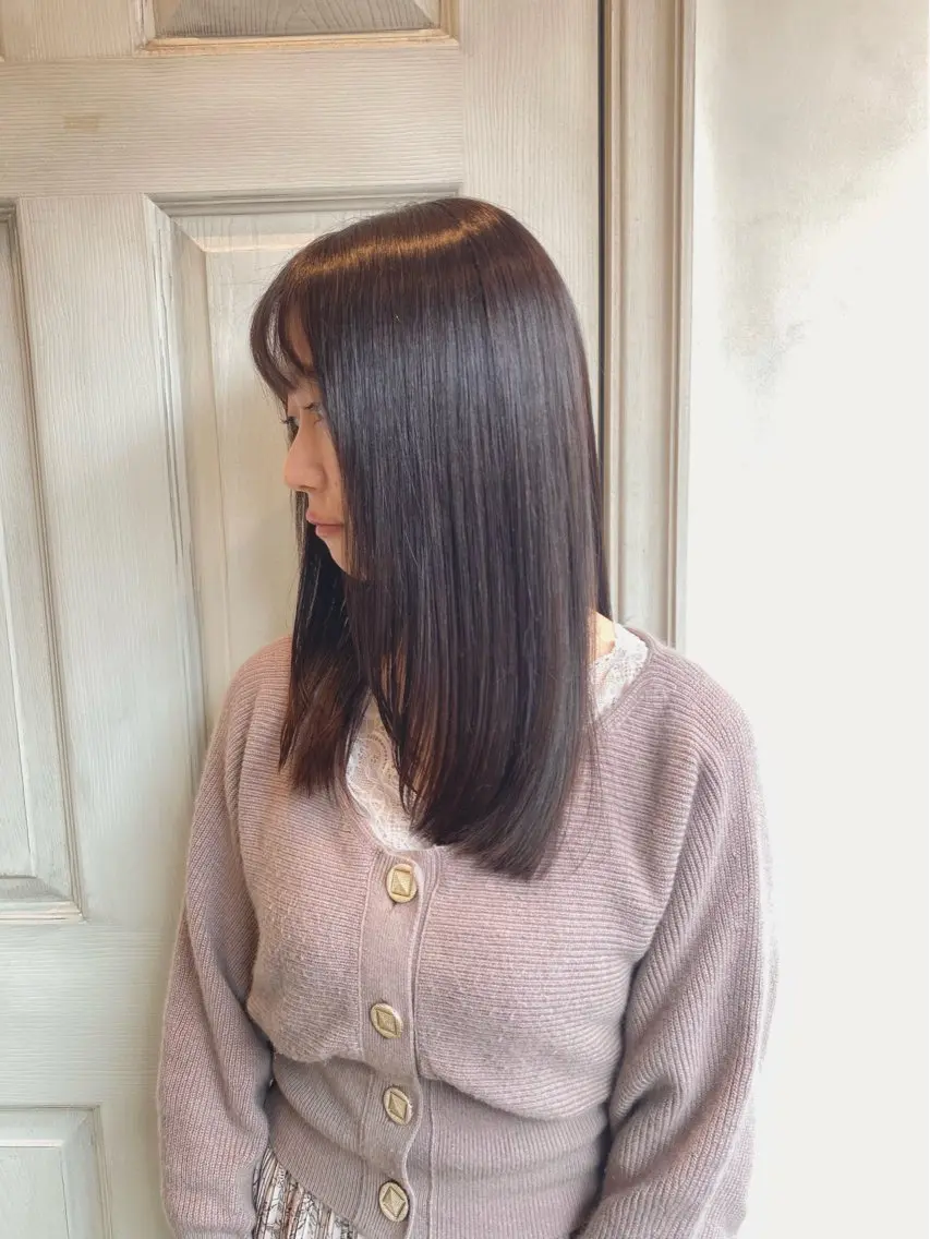 ロング ロング カット 縮毛矯正 千 田のヘアスタイル