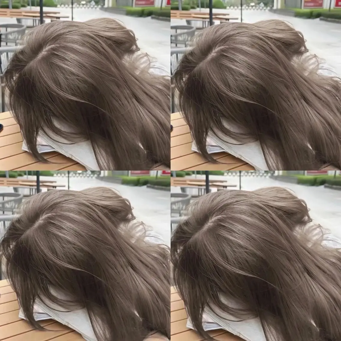 セミロング ヘアカラー トリートメント ヘッドスパ 透明感♡グレージュ ♡ミルクティー♡のヘアスタイル