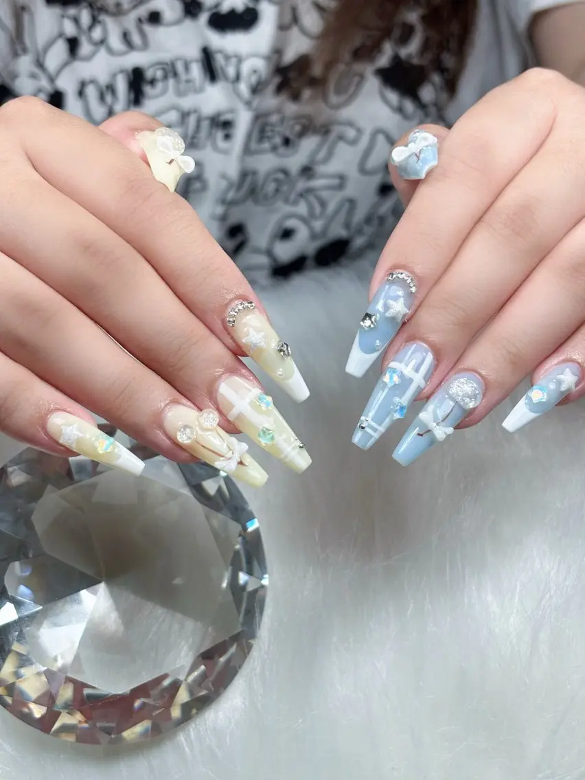 ネイル キラキラネイル 韓国ネイル マグネットネイル 夏ネイル ワンホンネイル ハンドネイル Sully Nail Labのネイルデザイン