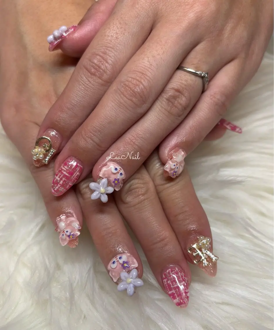 ネイル 持ち込み ツイードネイル Lea Nailのネイルデザイン