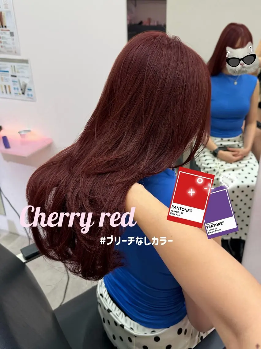 ロング カラー ブリーチ ブリーチなしカラー レッドカラー ヘアカラー トリートメント 【店長】 Mahiroのヘアスタイル