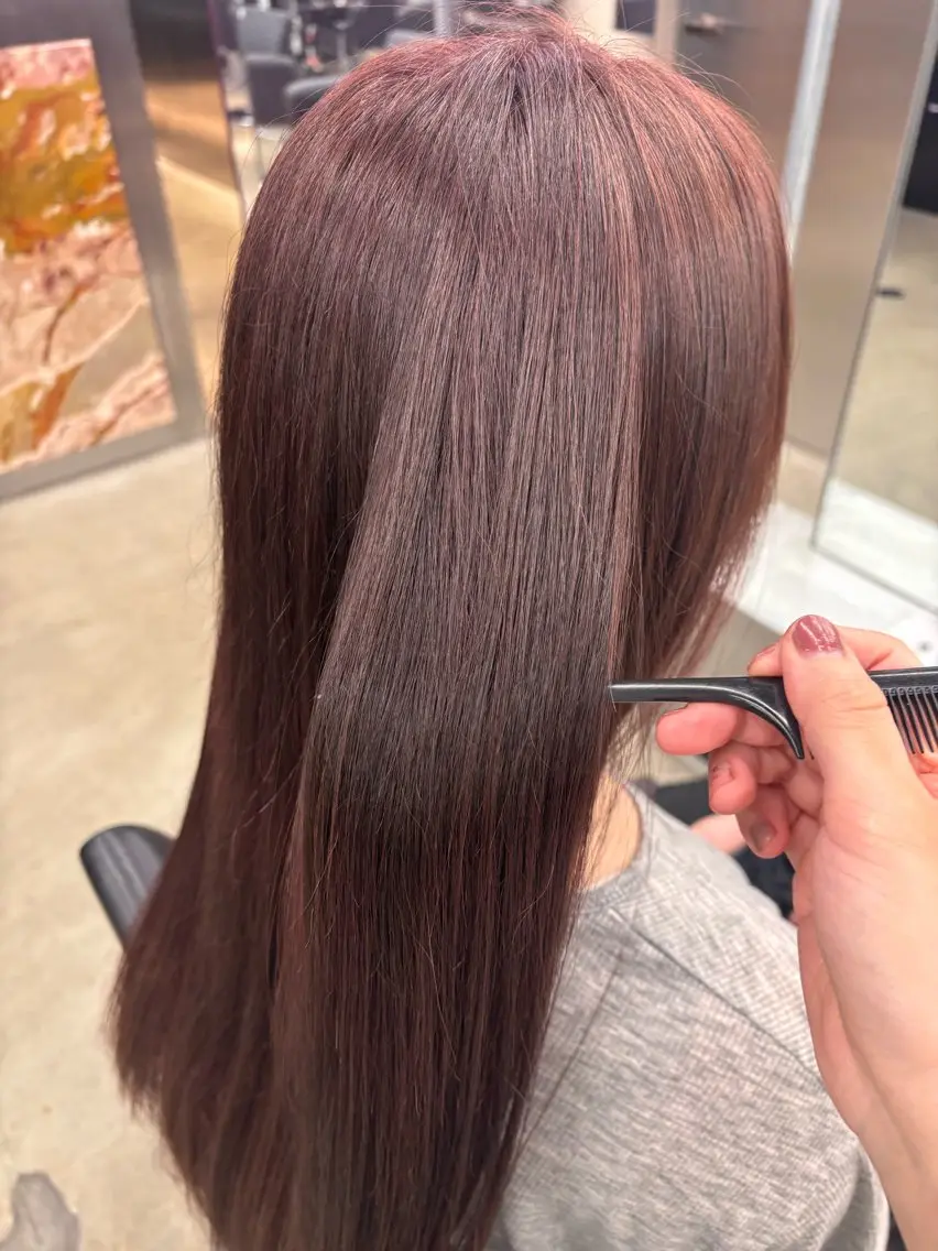 ロング カラー ヘアカラー トリートメント ヘッドスパ ヘアセット mimi/暗髪, 透明感カラー˖ ࣪⊹のヘアスタイル