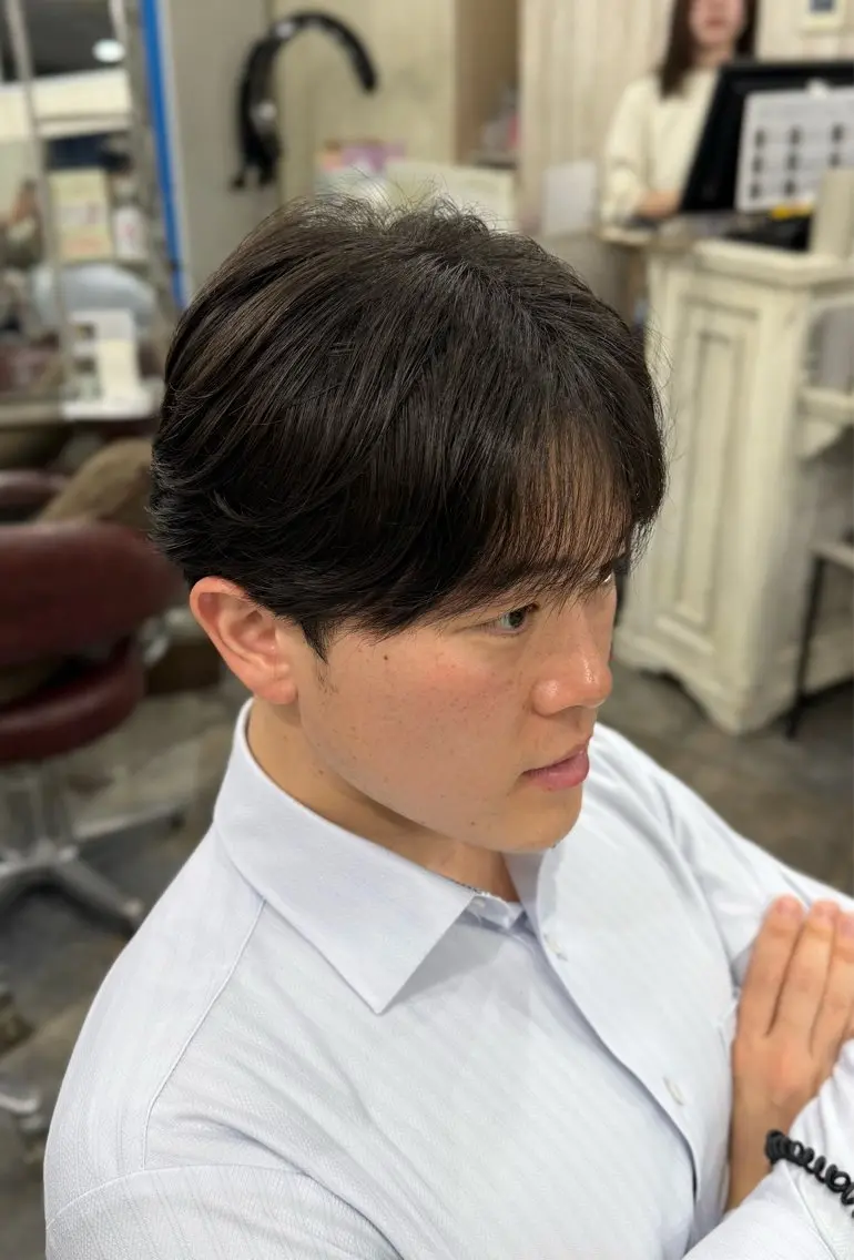 ショート パーマ メンズ マッシュ メンズパーマ ニュアンスパーマ カット パーマ カットパーマ✂️ 小坂田玲亜のヘアスタイル
