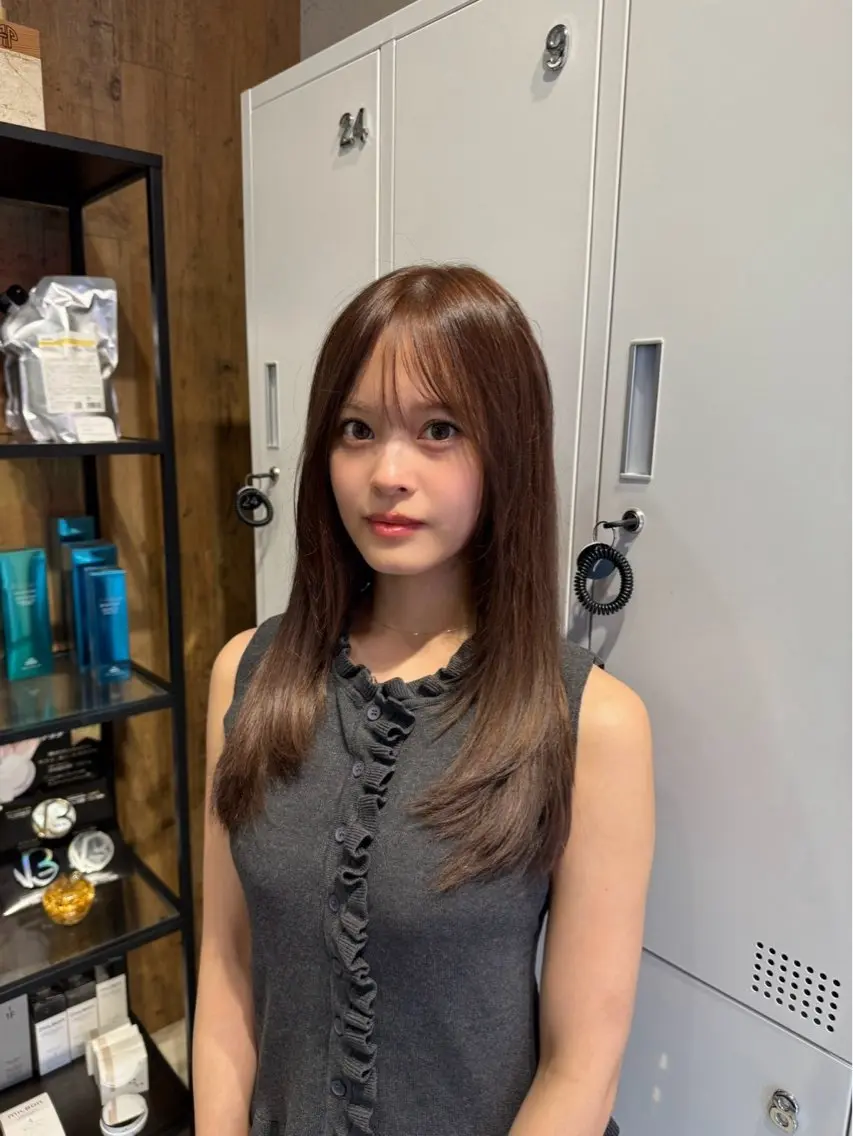 セミロング カラー エクステ カット ヘアカラー エクステ Koharu🍓 韓国ヘア/艶髪カラーのヘアスタイル