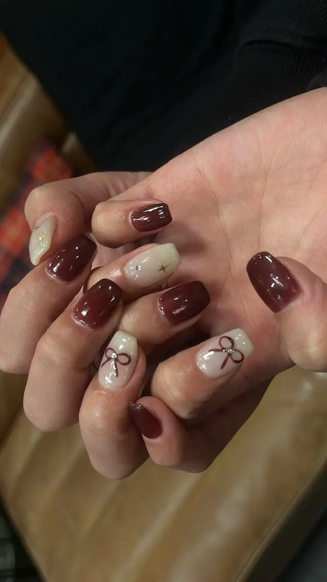 ネイル フラッシュネイル マグネットネイル ニュアンスネイル シンプルネイル バレンタイン SAKU nail 作島茜のネイルデザイン