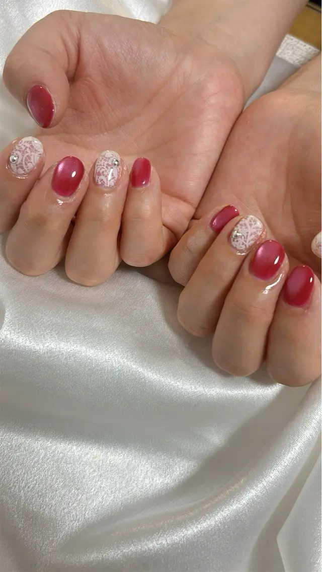 ネイル オーロラネイル 桜ネイル フラワーネイル フットネイル フレンチネイル ハンドネイル kikinail 溝の口のネイルデザイン