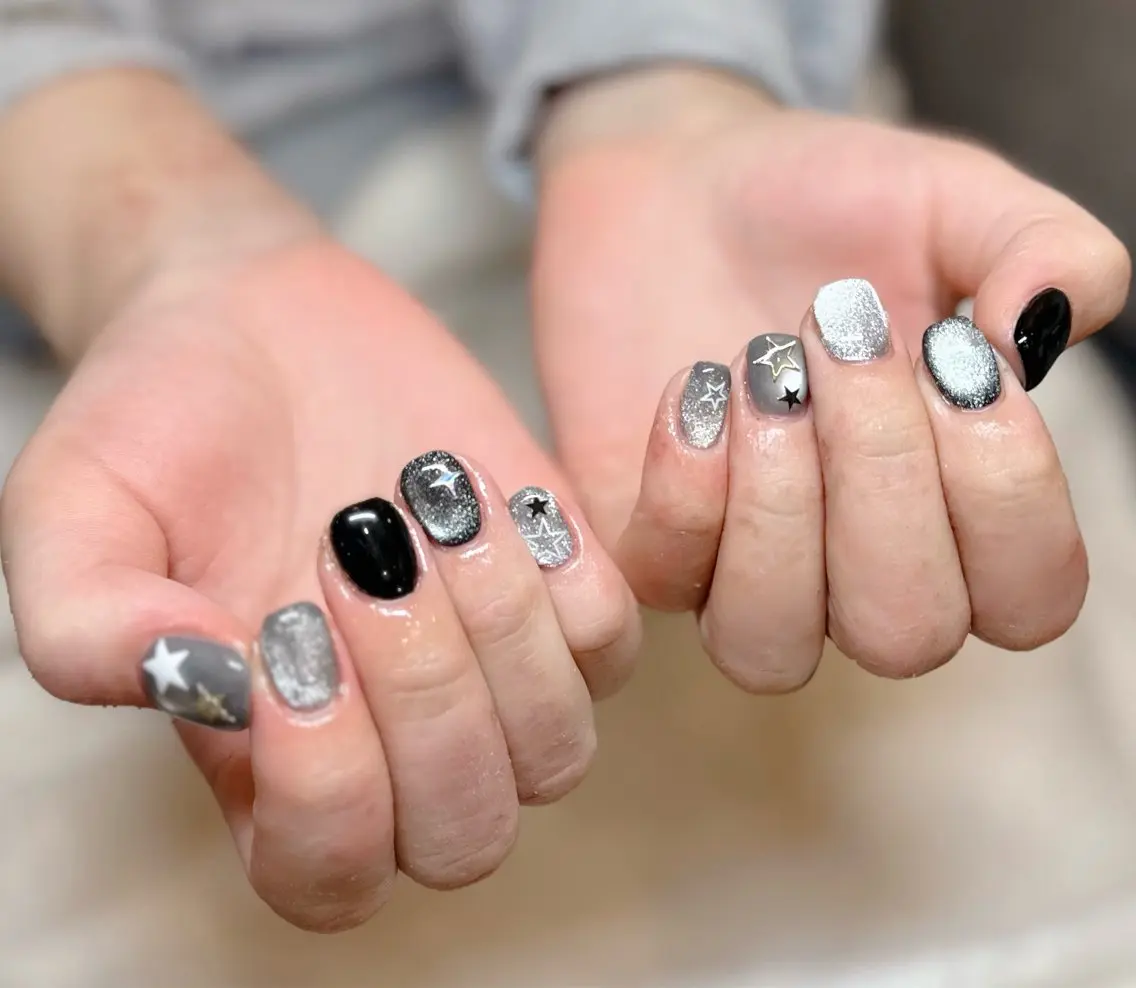 ネイル ジェルネイル マグネットネイル メンズネイル ワンカラーネイル ハンドネイル MIMnail メンズネイリストのネイルデザイン