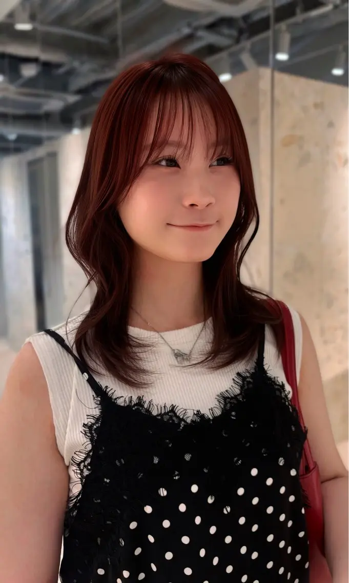 ミディアム カラー ブリーチ ブラウンカラー ブリーチなしカラー ピンクカラー ピンクブラウン ヘアカラー トリートメント 透明感color / 韓国 /KANAのヘアスタイル