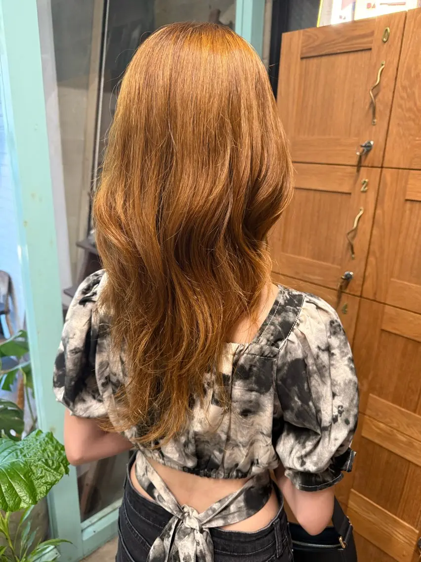 カラー ベージュカラー ヘアカラー サクラ /ワンカラーのヘアスタイル