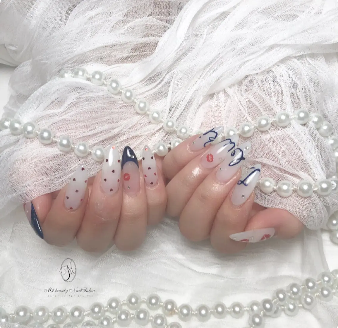 【HANDオフあり】120分アート（ストーン、パール、シールつけ放題）［8~10本］の写真