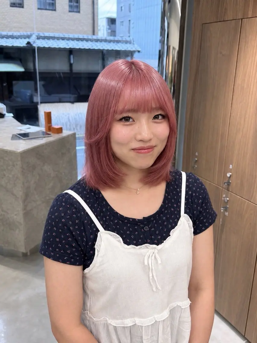 ミディアム ヘアカラー 髪質改善/縮毛矯正 入江桃花のヘアスタイル