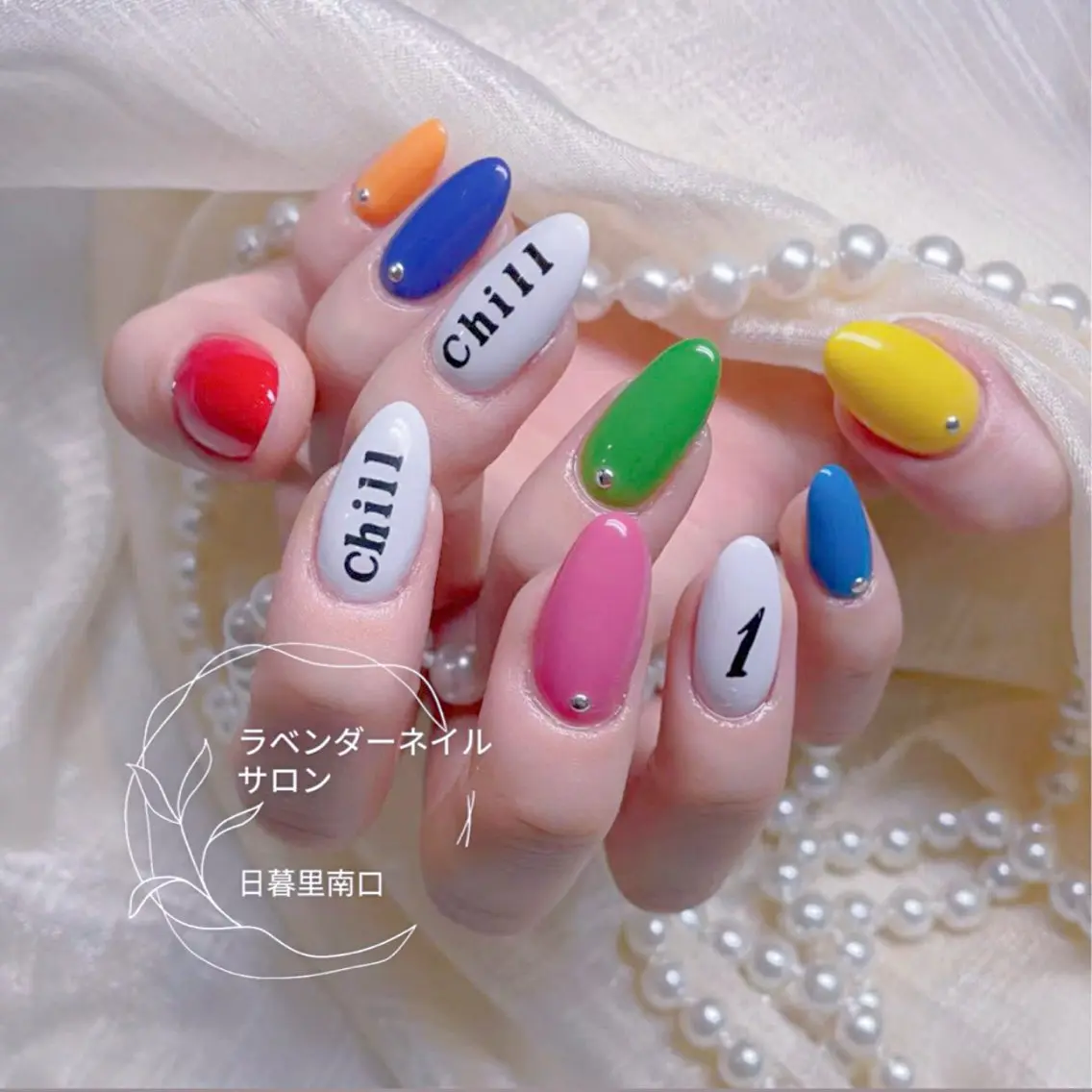 ネイル アートネイル チークネイル 長さ出し ジェルネイル ミラーネイル ラベンダー💖日暮里 ルル💖ネイルのネイルデザイン