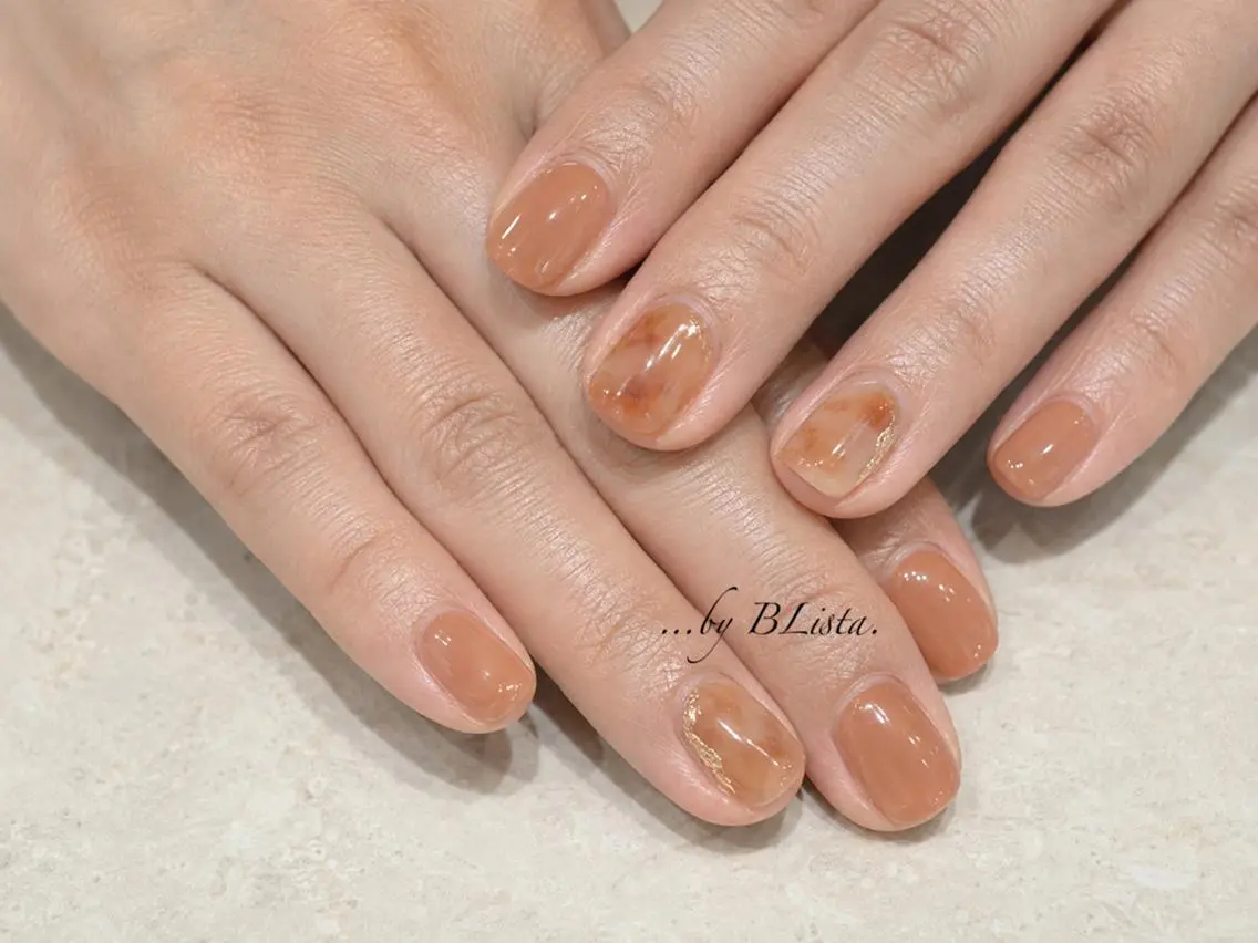 ネイル ニュアンスネイル オレンジ ハンドネイル BLista. Rurikoのネイルデザイン
