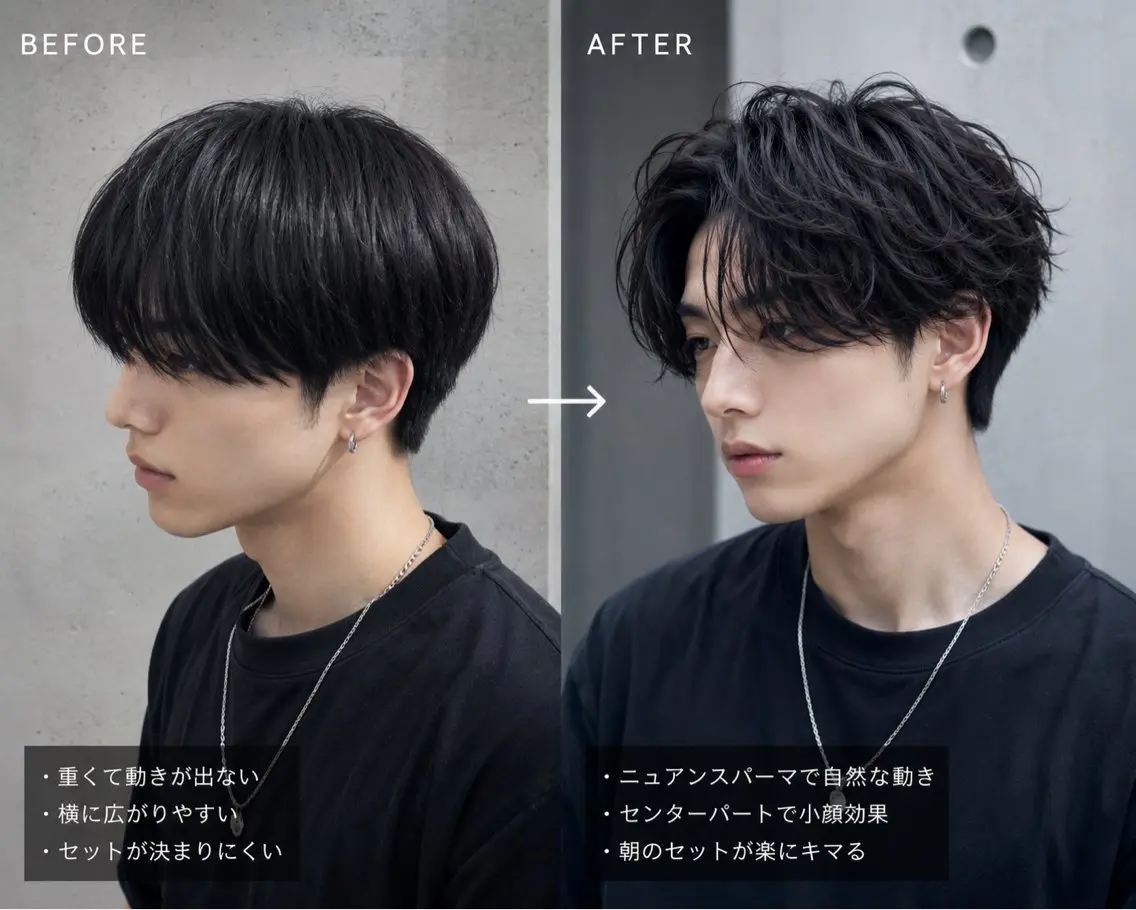 パーマ メンズ カット パーマ トリートメント メンズパーマ特化/ ニュアンス/ともみつのヘアスタイル