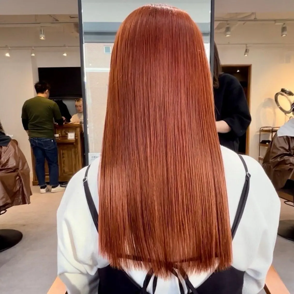 ロング カラー オレンジ ヘアカラー 🐻メンズパーマ 特化sota🐻のヘアスタイル