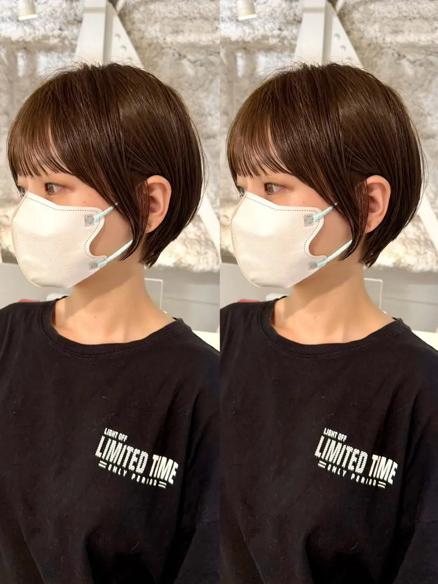 ショート カット ヘアカラー 骨格診断で絶対可愛い ✨丸みショート✨凌弥のヘアスタイル