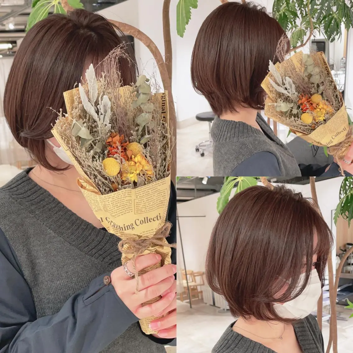 ショート カラー アッシュ アッシュブラウン ブラウンカラー オレンジ ヘアカラー トリートメント 渋谷:インナーカラー ／🍒エリカ🍒のヘアスタイル