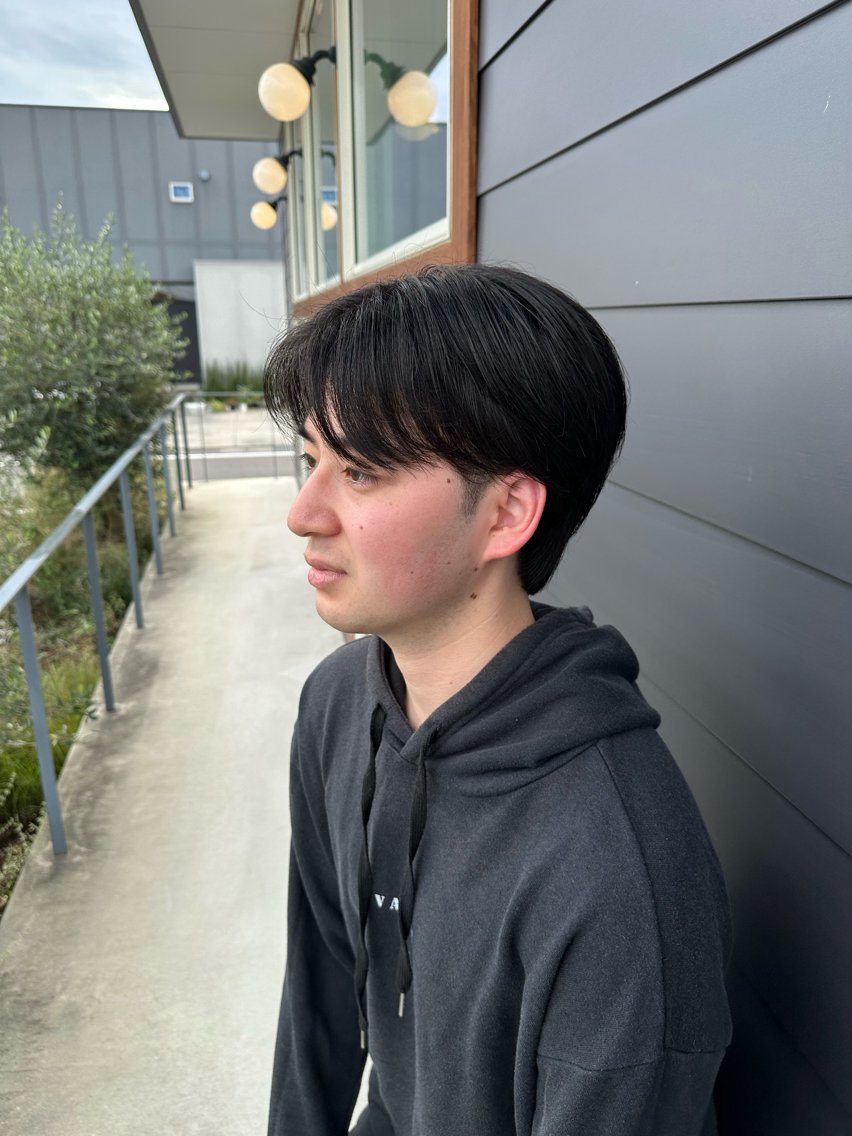 ショート メンズ センターパート メンズパーマ くせ毛 縮毛矯正 カット ヘッドスパ メンズ/透明感カラー /前橋/渋川竜希のヘアスタイル