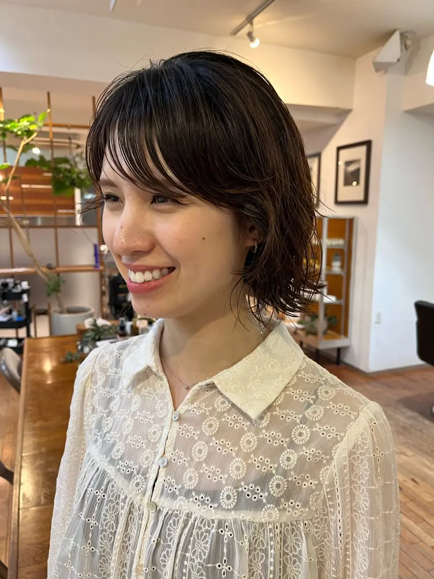 ショート パーマ ボブ ウルフカット 若林 良のヘアスタイル
