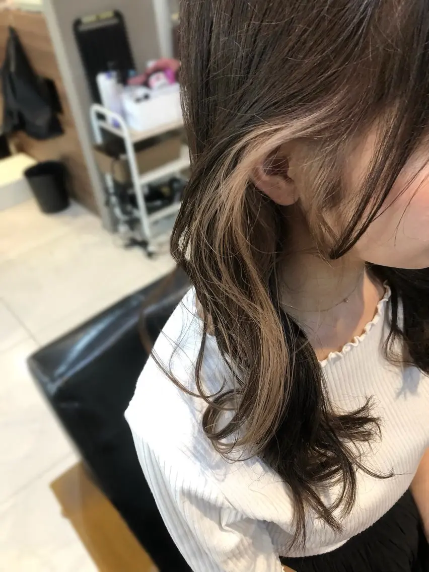 セミロング カラー ヘアアレンジ ヘアカラー トリートメント メンズ特化✂️栗原 侑也のヘアスタイル