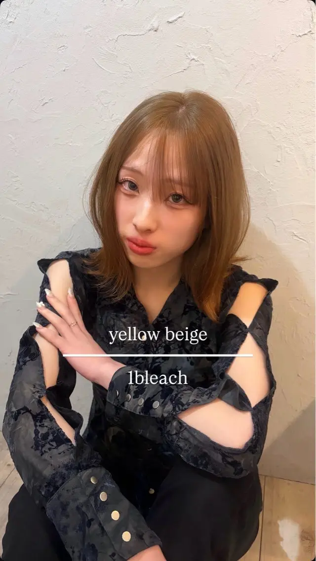 カラー ベージュカラー ブリーチ ヘアカラー トリートメント cie ヒナタのヘアスタイル