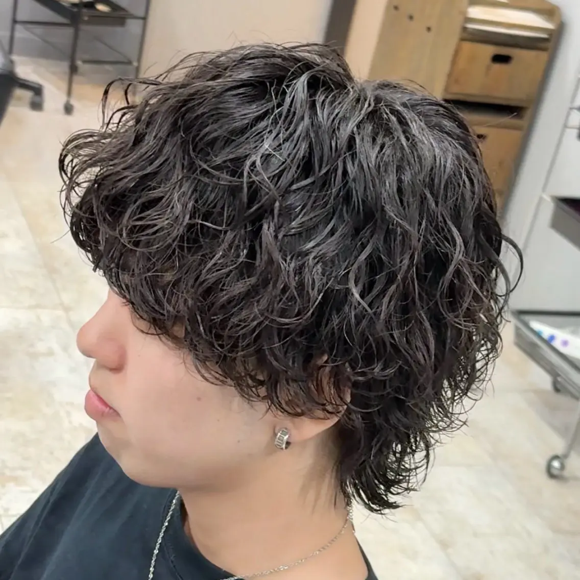 ミディアム パーマ メンズ ミディアムパーマ メンズパーマ メンズ特化/新潟万代 中村ヤマトのヘアスタイル