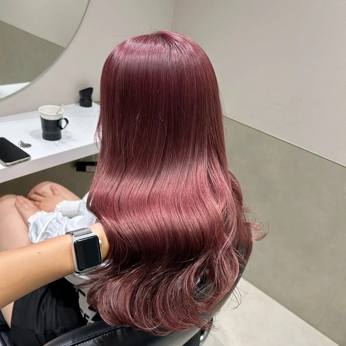 セミロング カラー ヘアアレンジ ヘアカラー トリートメント mai🍑暖色カラー /レイヤー💖のヘアスタイル