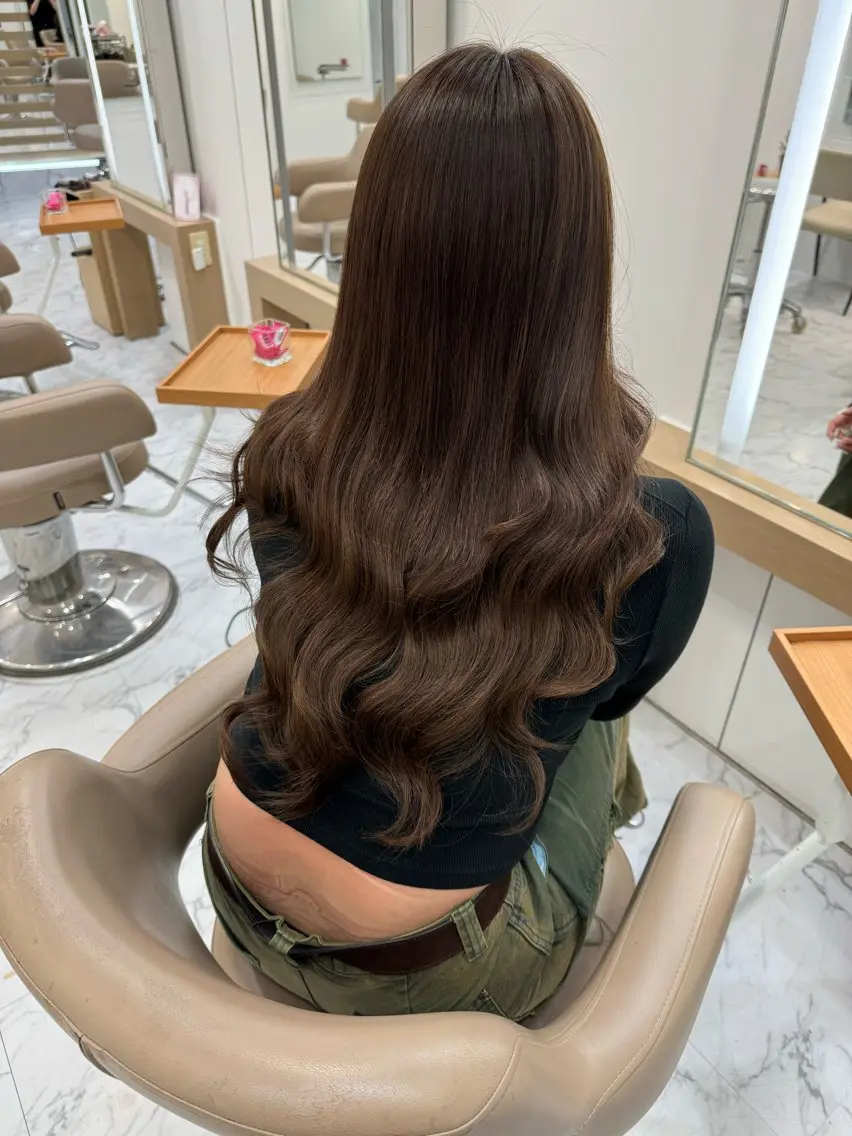 セミロング シールエクステ エクステ 韓国風ヘア 当日予約OKカット モデル濱川響太のヘアスタイル
