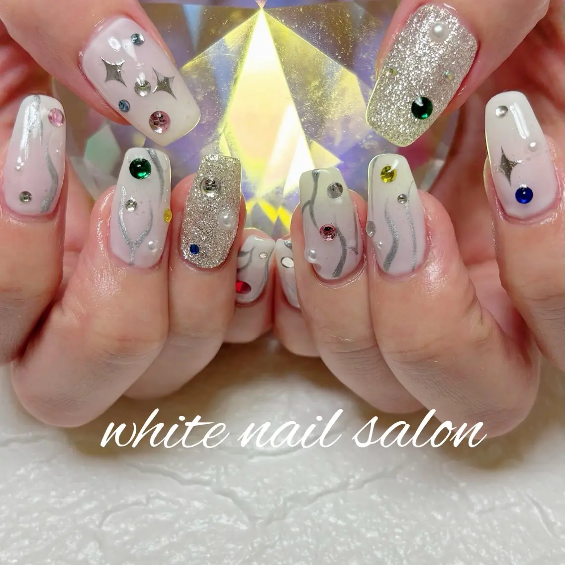 ネイル フットネイル 持ち込み ハンドネイル white nail salonのネイルデザイン
