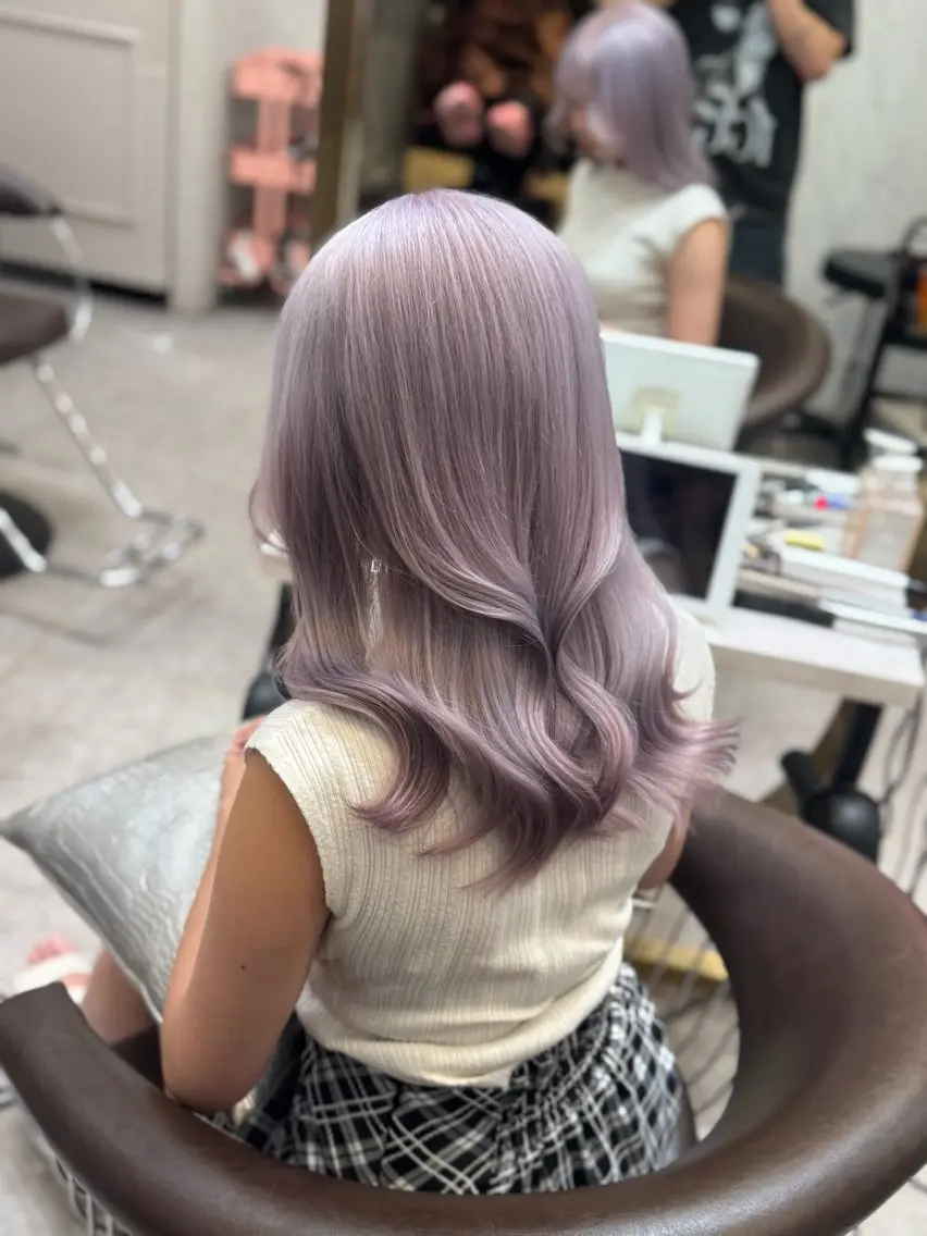 セミロング セミロングパーマ 縮毛矯正 璃 音のヘアスタイル