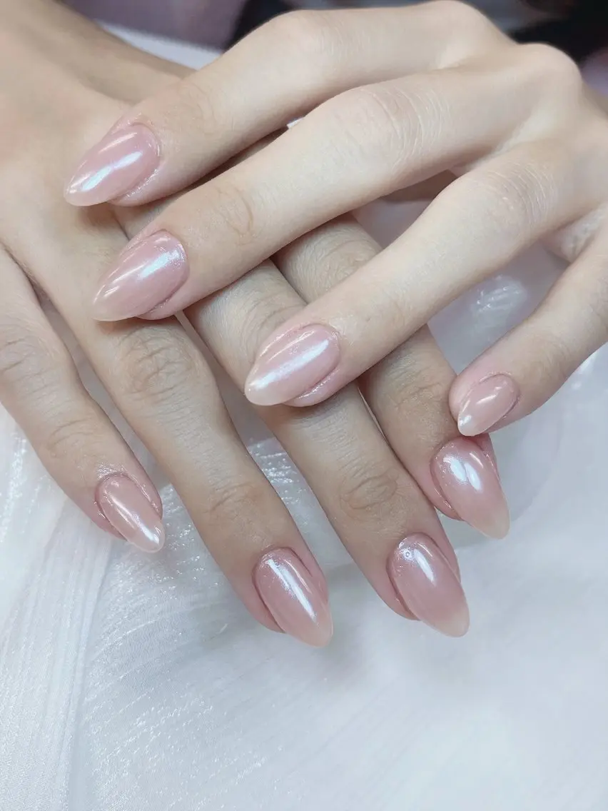 ネイル チークネイル 成人式 フレンチネイル グラデーション 氷ネイル・うるうるネイル ハンドネイル DUO MI nail salonのネイルデザイン