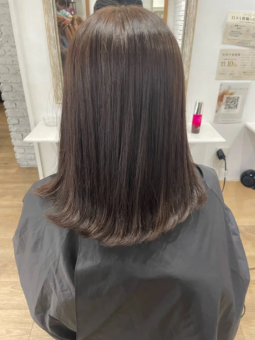セミロング ボブ ヘアカラー ヘッドスパ 吉田 凱翔のヘアスタイル