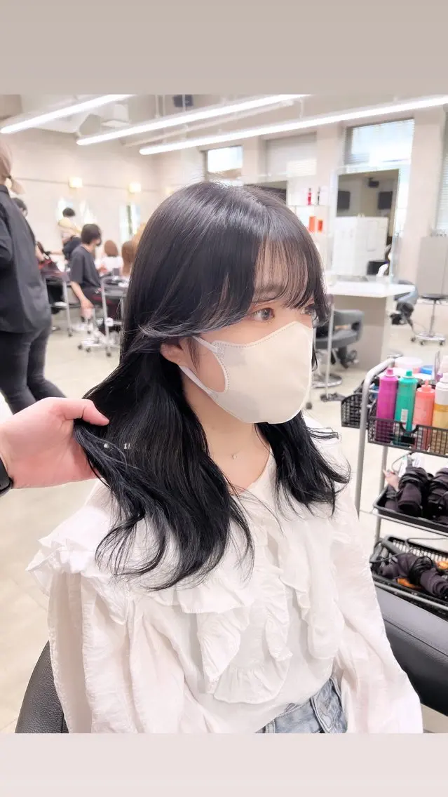 セミロング カラー パーマ ヘアアレンジ メンズ 上品＆韓国風 🥀海心🥀のヘアスタイル