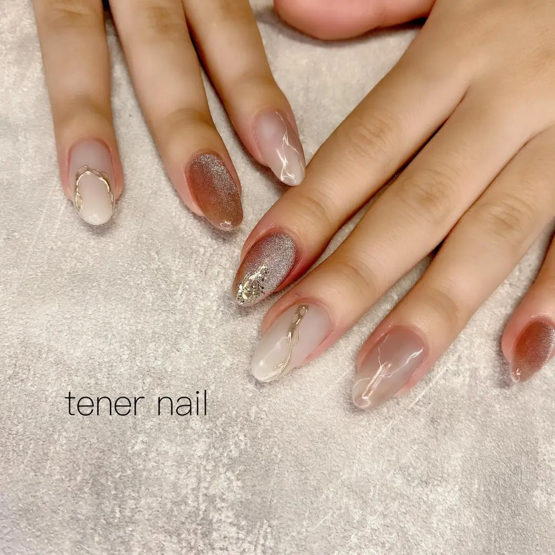 ネイル 大理石ネイル(マーブル) ニュアンスネイル スカルプネイル テネルネイル tener nailのネイルデザイン