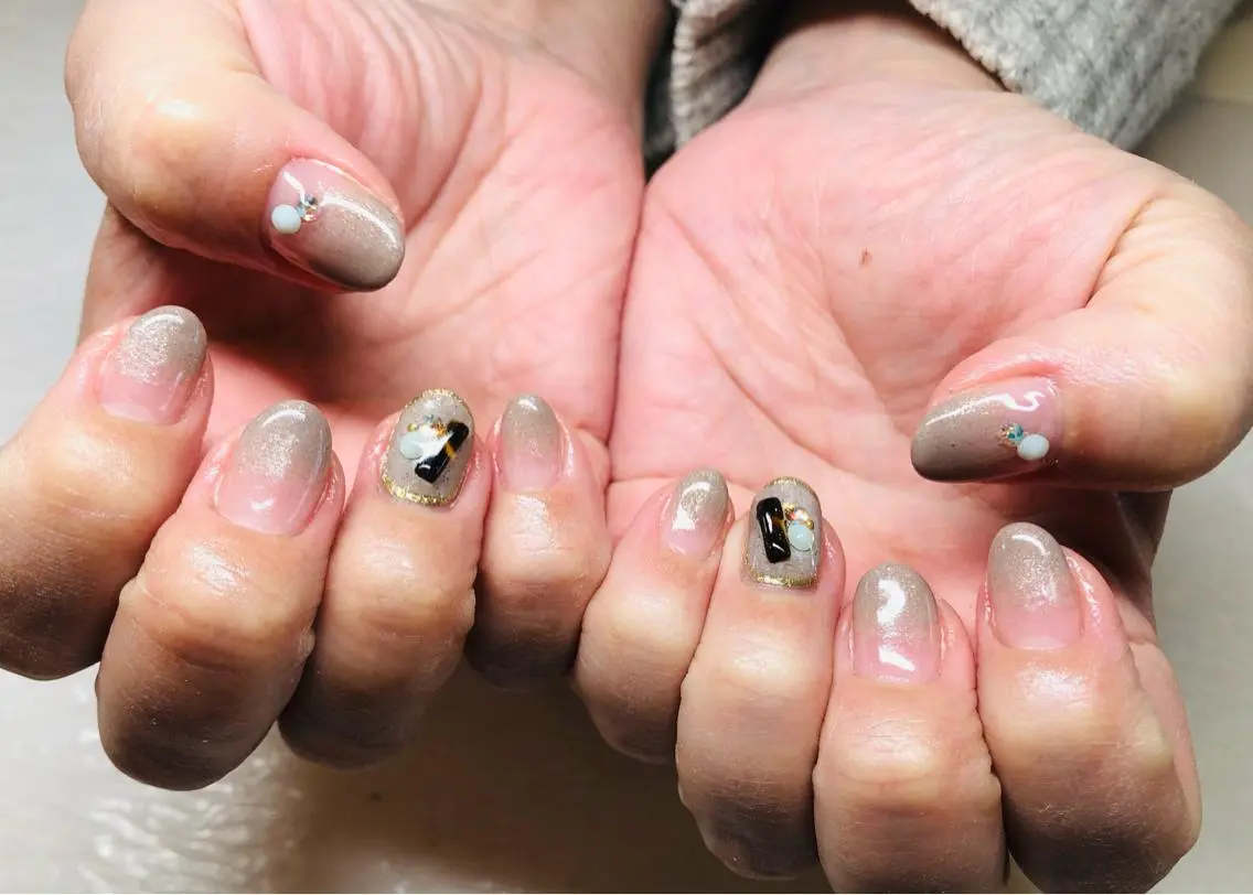ネイル シンプルネイル いちじゅう あおいのネイルデザイン