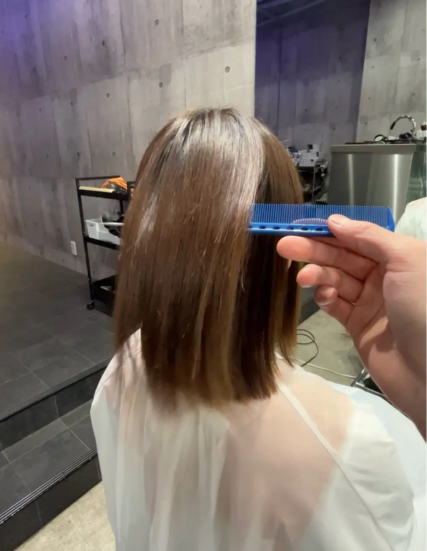 ミディアム 朝ラク縮毛矯正 kiryuのヘアスタイル