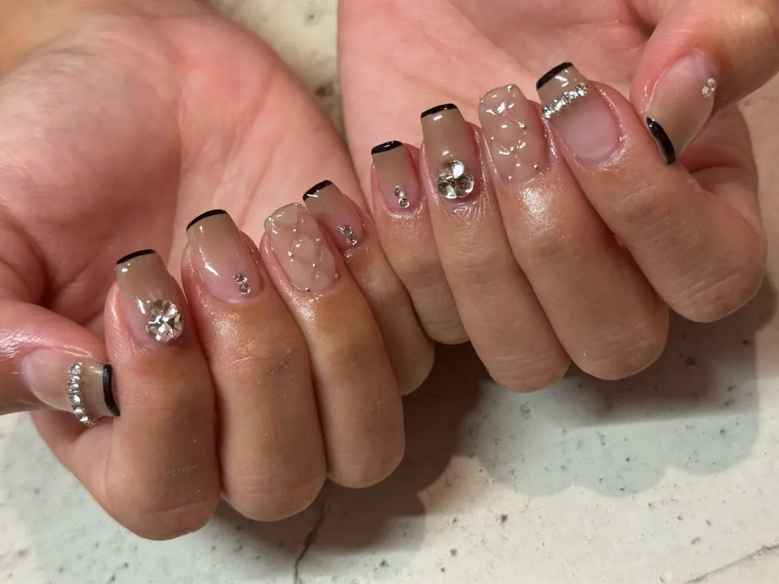 ネイル ハンドネイル 韓国/ワンホン/長さ 出しつけ放題🎀のネイルデザイン