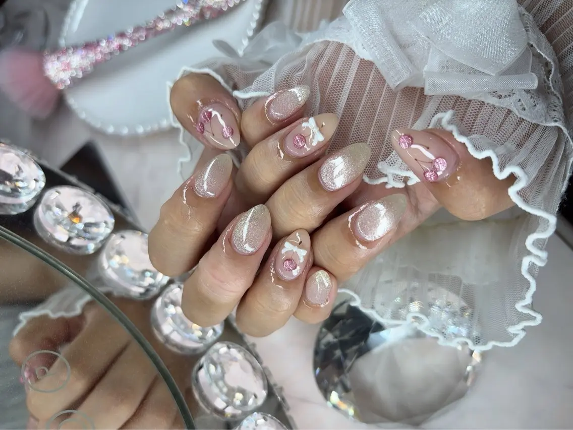 ネイル 24時まで❤︎韓国、 ワンホンネイルのネイルデザイン