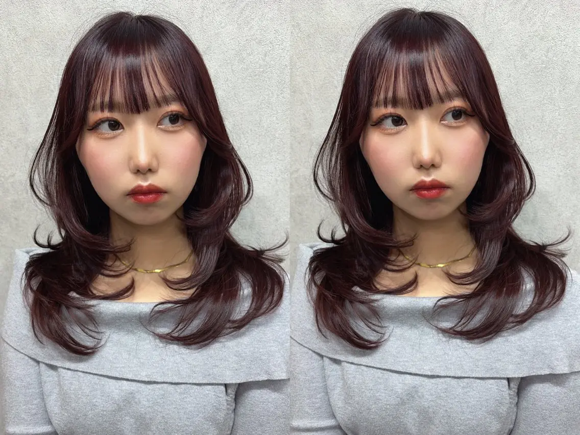 セミロング カット ヘアカラー maya🇰🇷韓国 レイヤー/顔まわりのヘアスタイル