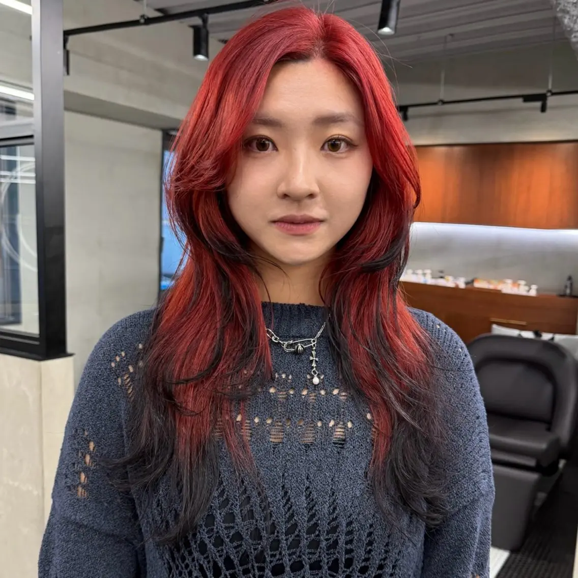 ロング カラー デザインカラー カット ヘアカラー トリートメント 🤍ブリーチなしカラ ー/渋谷/YUU🤍のヘアスタイル