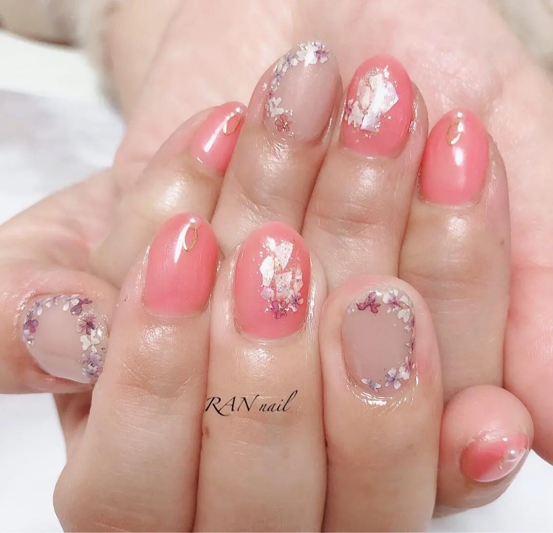 ネイル フラワーネイル フットネイル オフィスネイル 春ネイル 冬ネイル ハンドネイル フットネイル RAN nailのネイルデザイン