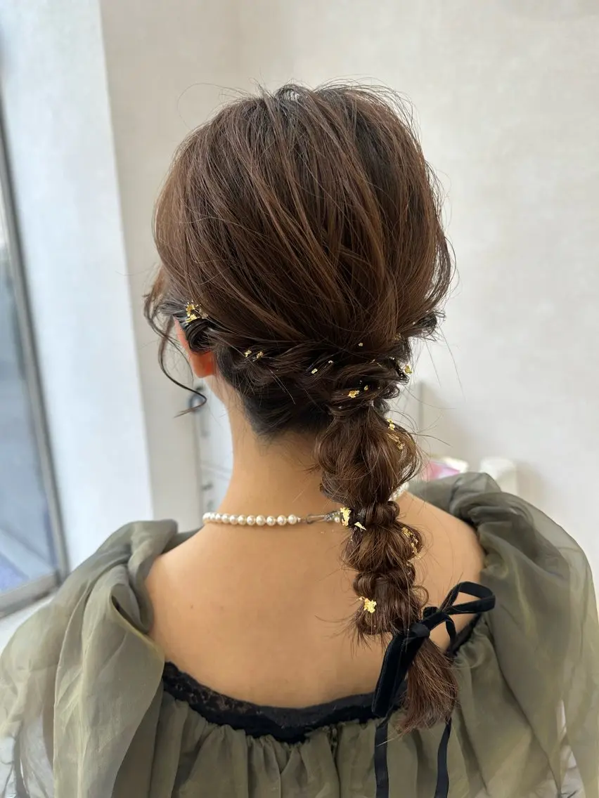 セミロング ヘアアレンジ ヘアセット アッシュカラーやアレ ンジ得意🌿RIKOのヘアスタイル