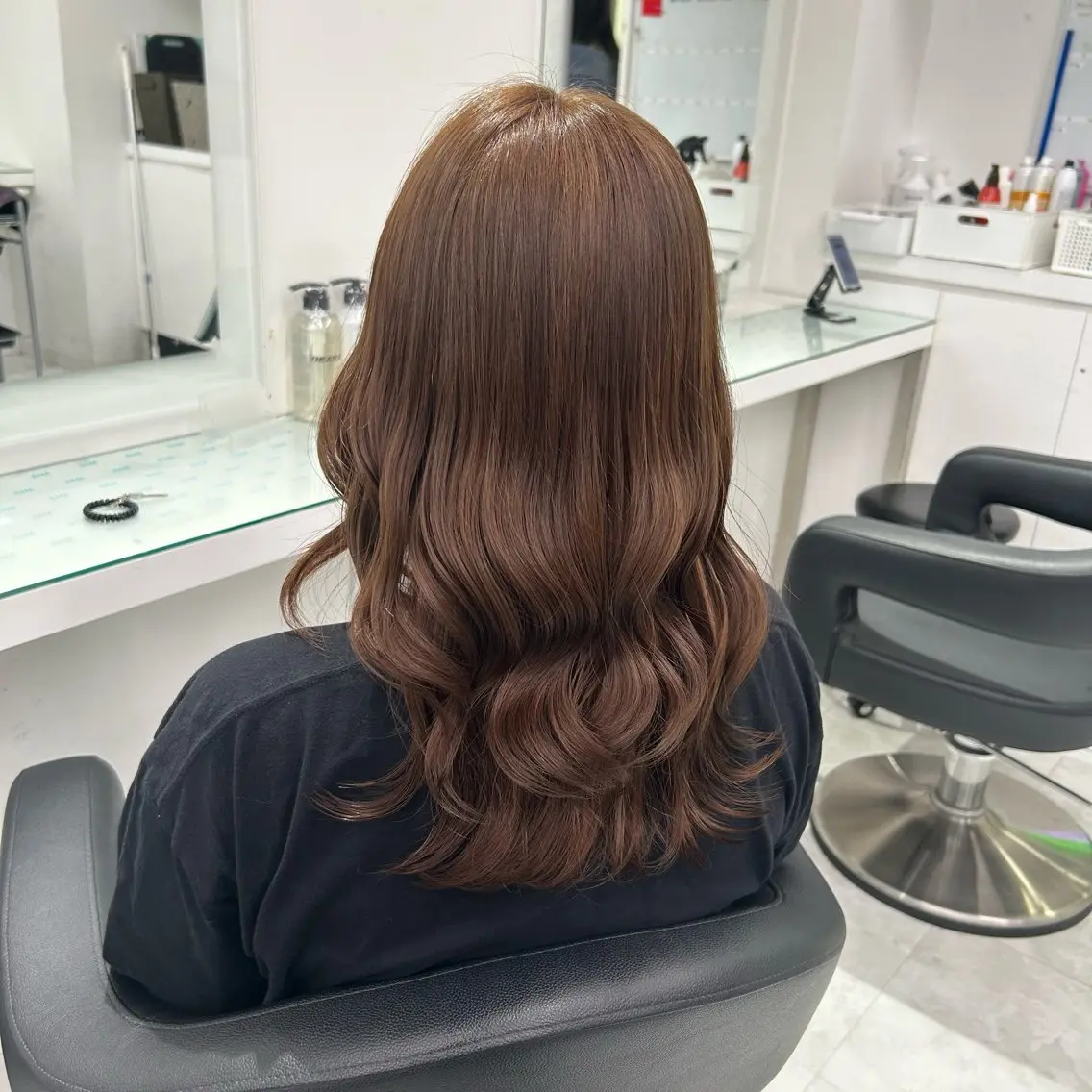 セミロング ヘアカラー 🤍大人っぽ韓国暗髪 🤍Asuka🤍のヘアスタイル