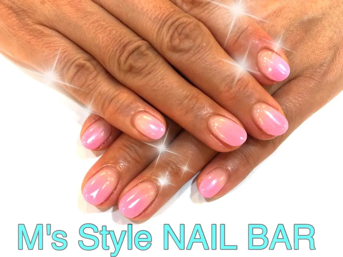 ネイル グラデーション ピンク パープル ハンドネイル M's Style NAIL BARのネイルデザイン