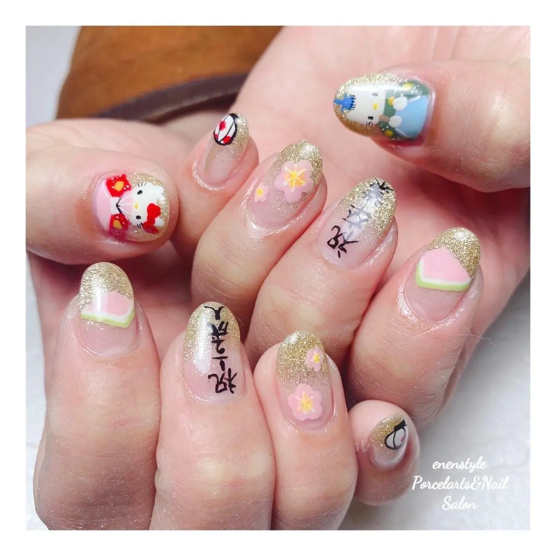 ミディアム ネイル 🐾enen style 🐾のネイルデザイン