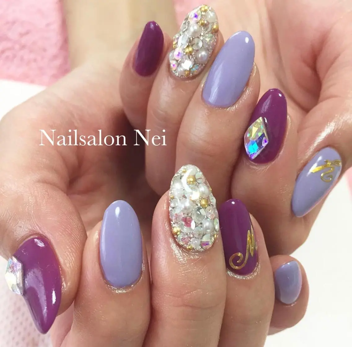 ネイル キラキラネイル パープル Nailsalon Ｒ《喜多見3分》のネイルデザイン