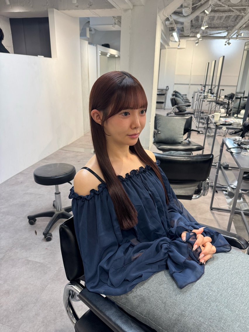 セミロング カット ヘアカラー トリートメント 絶対‼︎可愛い顔周り 💓レイヤー/しずくのヘアスタイル