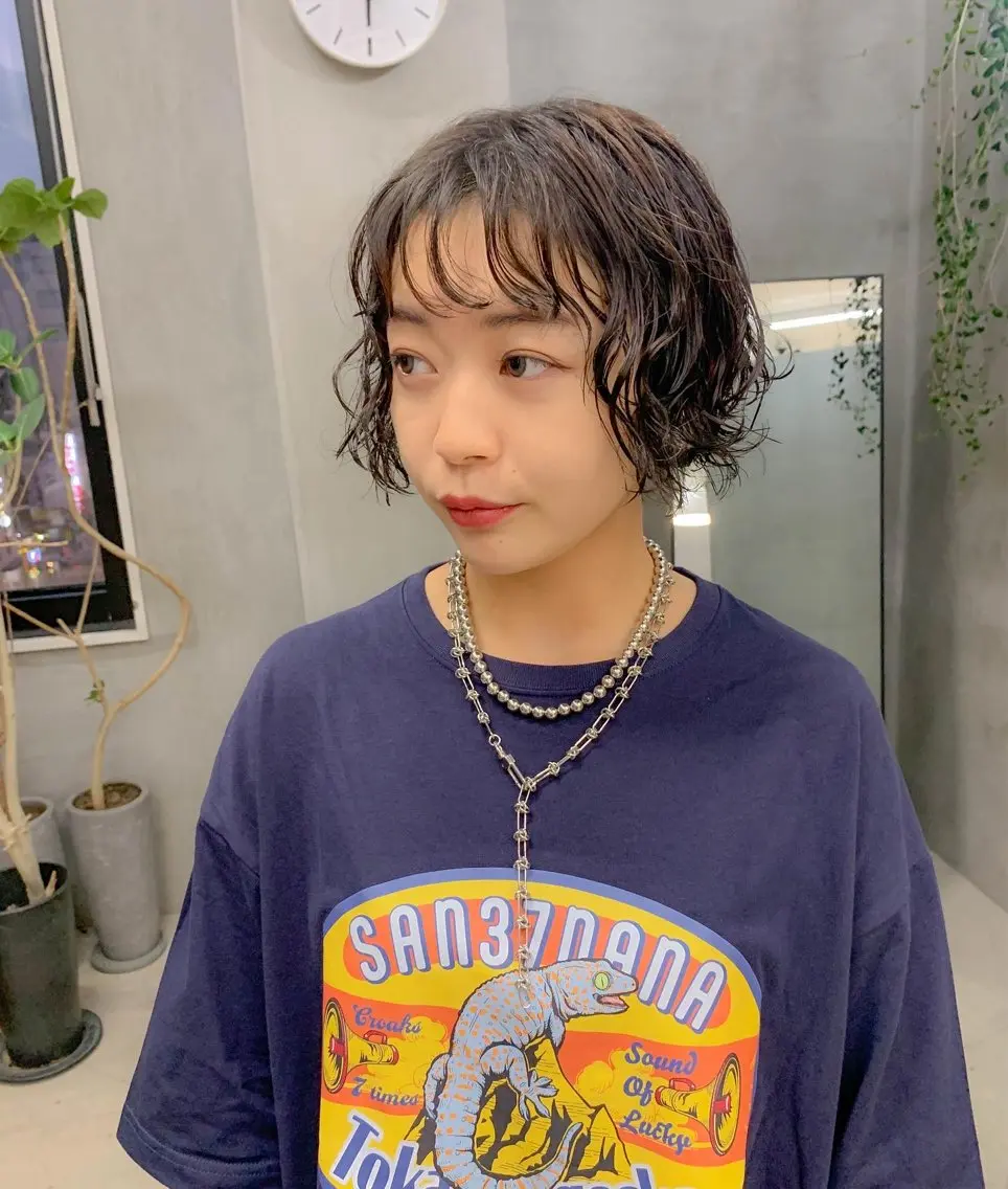 ショート パーマ 横井伴典 名古屋駅 メンズパーマ/カットのヘアスタイル